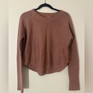 muted purple-gray knit sweater